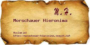 Morschauer Hieronima névjegykártya